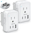 VINTAR Foldable Type M Adapter for South Africa - 2 Pack with AC Outlets & 3 USB Ports, Travel Essentials for US, Namibia, Nepal, Malaysia