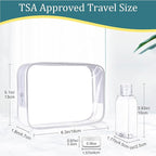 Cosywell Travel Bottles for Toiletries 4PCS 3.4oz/100ml Plastic Squeeze Bottles TSA Approved Travel Size Containers Leakproof Plastic Cream Jars Refillable Cream Lotion(Clear)
