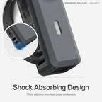 Silicone Case for Anker 737 Power Bank (24,000mAh 3-Port) 1/4-inch nut Hole, SD/SIM Card Storage Reserved Compatible with Anker 737 Power Bank Travel Protective Cover Dustproof with Handle (Gray)