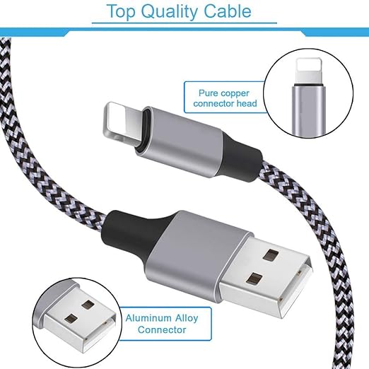 6FT Long iPhone Charger, [2Pack] Dual Port iphone Wall Charger Block Adapter with 6 Foot USB A to Lightning Fast Charging Cable Cord for iPhone 14/13/12/11/Pro Max/Pro/Plus,8 plus/7/6/XS/XR/X/SE, iPad