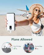 charmast Portable Charger with Built-in Cables and Wall Plug, 10000mAh USB C Portable Power Bank, Potable Phone Charger, Travel Essentials Compatible with iPhones, Samsung Galaxy, iPad