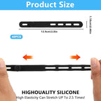 40 Pcs Black Silicone Cable Ties, Reusable Cable Straps Wire Organizer, Cable Management Cord Organizer for Fastening Earphone Phone Charger Home Office Desk Kitchen Appliances Cable Cords Wires