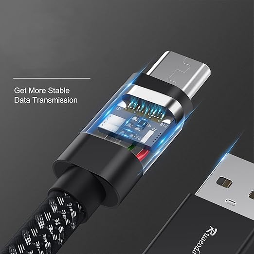 Long Micro USB Cable Android Charger 25ft with Gold-Plated Compatible with PS4 Charger Cable - High Speed 2.0 USB A Male to Micro USB Nylon Braided Cable for Android Phone Charger Cable