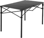 MOUNTAIN SUMMIT GEAR Heavy-Duty Roll-Top Table for Camping - Portable Aluminum-Top Folding Table with Steel Frame by Caddis Sports (Medium)