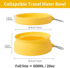 SLSON Spill Proof Dog Water Bowl for Cars,Collapsible No Splash Dog Travel Bowls Integrated Molding Portable Pet Bowl for Road Trip Truck,RV,SUV,Boat Accessories (Yellow)