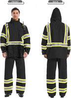 SKSAFETY Hi Vis Safety Rain Jacket for Men, Construction Work Rain Gear Heavy Duty Class 3 Rain Coat Waterproof Lightweight