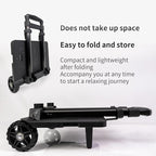 Folding Backpack Luggage Cart with Elastic Straps, Lightweight Aluminum Frame for Travel, Work & Daily Use