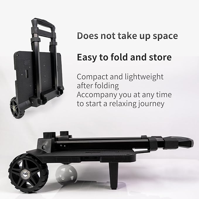 Folding Backpack Luggage Cart with Elastic Straps, Lightweight Aluminum Frame for Travel, Work & Daily Use