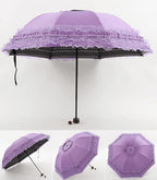 URAWESO Vintage Lace Parasol Gothic Lolita Umbrella UV Sun Protection Witch Cosplay Photoshoot Props Party Decoration