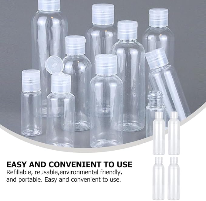 ORFOFE 6pcs 120ml Flip-top Refillable Travel Bottles, Empty Shampoo and Toiletries Containers for Bathroom and Cosmetic Use