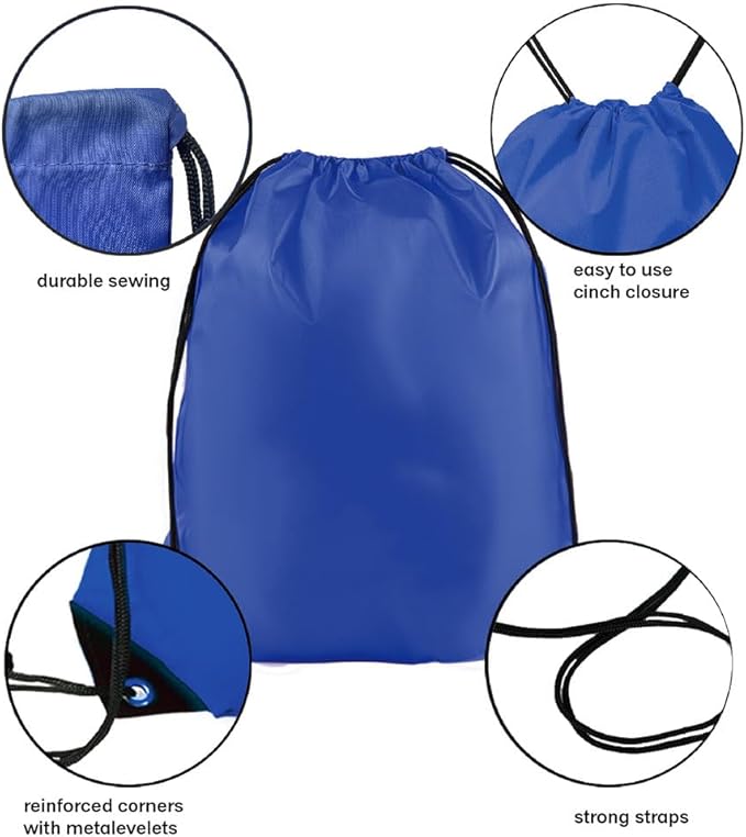 Drawstring Backpack Bulk 20 Pcs Draw String Backpack Bags DIY Gym Sports Traveling Yoga Cinch Bag Sackpack Drawstring (Royal Blue bluenoya)