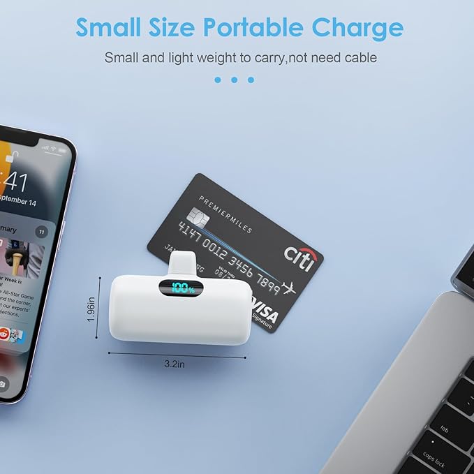 Small Portable Charger for iPhone 5000mAh, PD Fast Charging Power Bank,Mini Battery Pack Portable Phone Charger Travel Essentials for iPhone 14/14 Pro Max/13/13 Pro/12 Pro/11/XS/XR/X/8/7/6/SE Series
