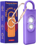 Halo-Siren Alarm, HaloSiren Personal Safety Alarm - Travel Safe Alarm with 130db Loud and LED Strobe Light, Safety Keychain Compatible with Bags, Keys, Backpacks (Purple)