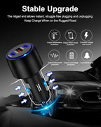 USB C Car Charger, 3-Port Super Fast Charging Cigarette Lighter Adapter for iPhone 17e Pro/Air/16/15/14/13/iPad, USBA & USBC Multiport Car Phone Charger Accessories for Samsung S26/S25/S24 FE/S23/S22