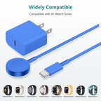 2Pack for Apple Watch Charger Cable, Magnetic Fast Charger to USB-C Cable 3FT, Wireless Fast iWatch Charger Portable Compatible with iWatch Ultra/Series 9/8/7/6/SE/SE2/5/4/3/2/1- Blue
