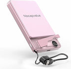 Qi2 Magnetic Portable Charger 10000mAh, 15W Wireless & 22.5W USB-C Fast Charger with Stand & LED Display, for iPhone 17/16/15/14,Pink