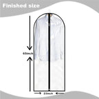 Dress Bags for Gowns Long, 65'' Garment Bags for Hanging Clothes, Suit Bag Cover for Storage and Travel (Clear)