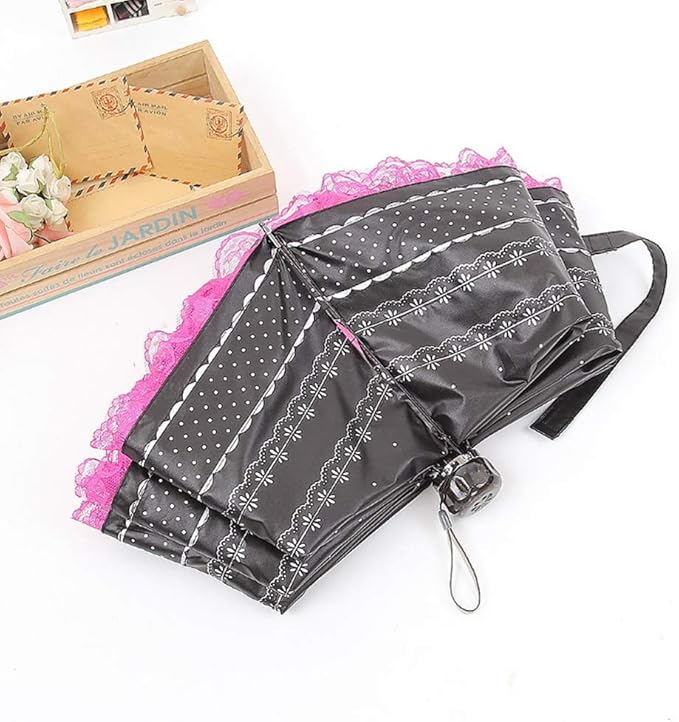 WANLIAN Folding umbrella Travel Umbrella Folding UV Resistance Lace Parasol Umbrella Sun Umbrella For Women Girls sunshades with lace decoration