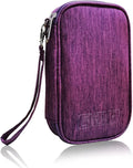 Electronic Organizer Bag Cable Organizer Travel Cord Organizer Case Pouch Portable Carrying Case for Charger Hard Drive Earphone USB SD Card (Purple)
