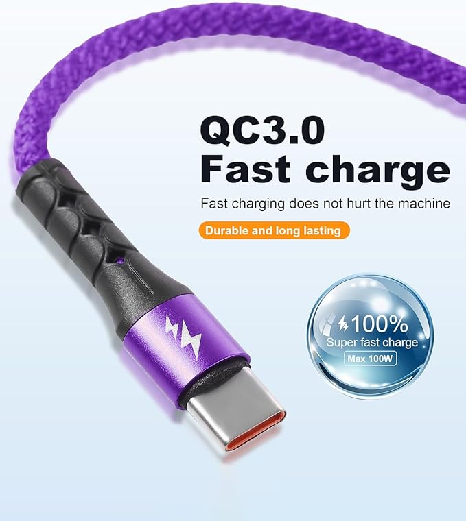 SIQIWO Multi USB C Cable Fast Charging, [4FT/2 Pack] QC 3.0(3A) USB C Splitter Cable, 4 in 1 Charger Cord with 4 Type C Ports, for iPhone 17/16/15 Series, iPad Air/Pro, Samsung Galaxy S26, Pixel, PS5