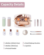 Narwey Small Cute Floral Makeup Bag for Purse Mini Cosmetic Bag Travel Makeup Pouch Zipper Pouch Cute Make up Bags with Compartments for Women Girls (Pink Flower Buds, Small)