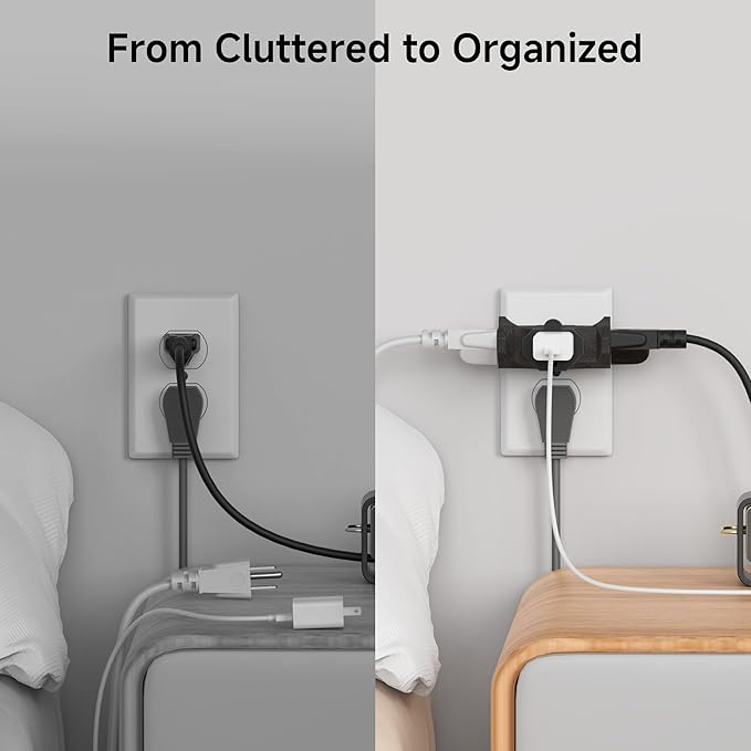 [ETL Listed] Cable Matters 3-Pack 3 Way Plug Adapter 15A 1875W, 3 Prong 3 Outlet Adapter, Power Splitter Plug Outlet, 3 Way Electrical Splitter, Black