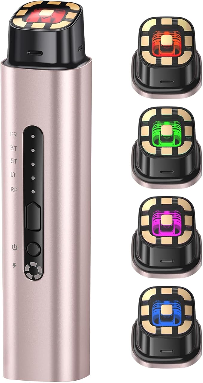 Microcurrent Facial Device - 5-in-1 Skin Tightening & Lifting Facial Machine - 5 Color Face Light Therapy Device - Professional Skin Care Tone Beauty Devices for Face, Neck, and Eye Area