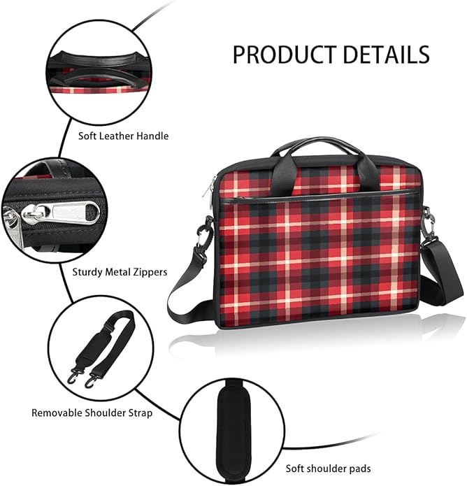 Laptop Shoulder Bag for Women Men, Waterproof Computer Case Messenger Bag Briefcase for Business Office Travel