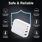USB C Charger Block, 1-Pack 40W Wall Plug Fast Charging Block, 4-Port PD + QC Power Adapter Type C Charging Blocks Cube, Compatible with iPhone 17/16/15/14/13/12/11/Pro Max, Tablets, Cellphones