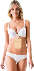 2 Pieces Travel Bra Wallet for Women Hidden Bra Wallet Pickpocket Proof Under Clothes Money Belt Pouch Secret for Passport Money Valuables(4 x 5.4 Inch,Nude, White)