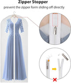 60 inches Garment Bags for Closet Storage with Zipper Clear Garments Bag for Gowns Long, Dresses, Suit, Coat - Set of 20 [Upgraded Version]