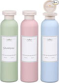 ASEVAT 8.8oz 3Pcs Plastic Refillable Travel Shampoo and Conditioner Bottles Refillable Travel Bottle with Flip Cap Plastic Shampoo and Conditioner Bottles