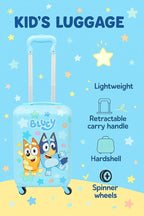 Fast Forward Bluey 20" Hardshell Luggage - Cute & Durable Hard-side Suitcase for Travel with Spinner Wheels 20"x12"x8"