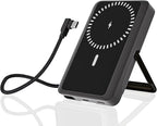 10000mAh Magnetic Wireless Power Bank Fast Charging , Mag-Safe Protable Charger Bulit in USB C Cable and Stand 22.5W PD USB C Fast Charger,Magnetic Battery Pack for iPhone 17 Pro/17 Air/16/15/14/13/12