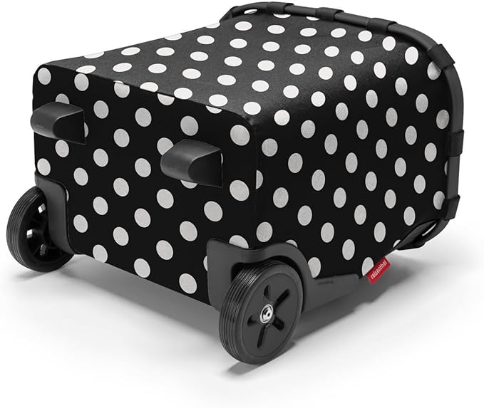 reisenthel carrycruiser dots White - Portable Shopping Trolley with Sturdy Aluminum Frame, Shoulder Strap and Removable mesh Inner Bag -Water-Repellent