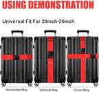 Luggage Straps for Suitcases TSA Approved-2 Pack Bright Personalized Luggage Belt Strap for Suitcase/Carry On Bag Luggage Accessories for Travel (Red)