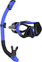 Snorkeling Gear for Adults, JRing Snorkel Mask Set with 180 Degree Tempered Glass Anti Fog Goggles Scuba Dry Top Snorkel for Swimming, Scuba Diving Mask for Men Women