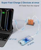 90W GaN USB C Charger Block [2 Pack],6-Port USB C Wall Charger Fast Charging 45W PD Power Adapter for MacBook Air/iPad Pro/iPhone 17Pro Max/Samsung Galaxy S24 Ultra/Tabs for Home Travel