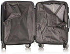 Gabbiano Macan 3 Piece ABS Luggage Set – Expandable Hardshell Suitcase with Add-A-Bag Strap, TSA Lock & 8-Wheel Spinners – Lightweight (20" Carry On, 26" Medium, 30" Large) (Black, Large 30)