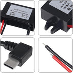 2pcs DC 12V to 5V USB C Buck Converter 3A 15W Type-C Right Angle Step-Down Converter Voltage Regulator Car Power Converter Adapter Waterproof