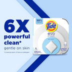 Tide evo Free & Gentle Tiles Fragrance Free Hypoallergenic Laundry Detergent Fiber Tiles for Sensitive Skin Works on 100% of Common Stains Safe for All Machines & Water Conditions,40 Count (Pack of 4)