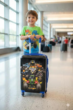 Fast Forward Monster Jam 20" Hardshell Luggage - Cute & Durable Hard-side Suitcase for Travel with Spinner Wheels 20"x12"x8"