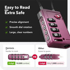 Luggage Locks TSA Approved with Inspection Indicator and Resettable 4-Digit, Easy-to-Read Combination, TSA Locks for Luggage, Suitcases, Backpacks & Travel Bags, Purple, 2-Pack