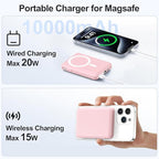for Magsafe Power Bank, 10000mAh Magnetic Power Bank with USB-C Cable and PD 20W USB C Fast Charging LED Display, Wireless Portable Charger for iPhone 17/16/15/14/13/12/Pro/Pro Max