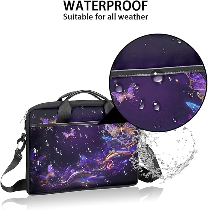 Laptop Shoulder Bag for Women Men, Waterproof Computer Case Messenger Bag Briefcase for Business Office Travel