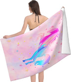 COMFAR Unicorn Beach Towel for Girls, Personalized Beach Towels for Kids Microfiber Beach Towels Bulk, Cute Beach Towel, Quick Dry Pool Towel 30"x 60"