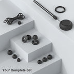 JUSTRVN Earplugs for Sleeping,Noise Reduction Soft Silicone Ear plugs with 7 Pairs Ear tips&One Connection Cord,Hearing Protection Reusable Earplugs for Sleeping,Concert,Work&Sound Reduction 25dB-30db