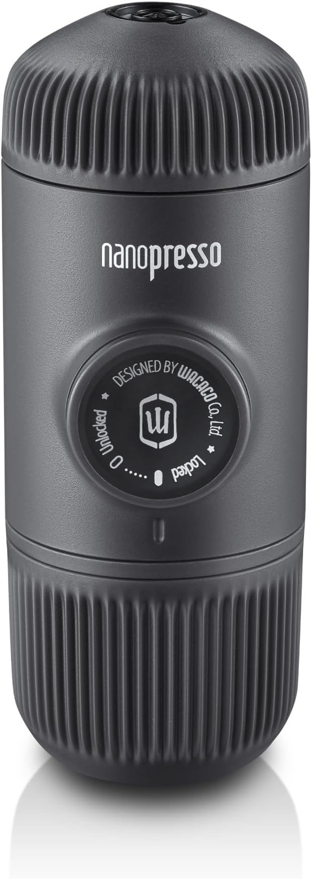 WACACO Nanopresso Portable Espresso Machine, Evolution of the Minipresso, Maximum Pressure 18 Bar, Travel Coffee Maker, No Need for Battery, Manual Operated, Grey