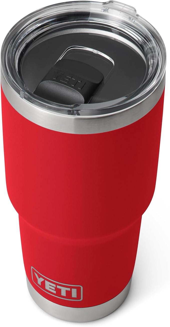 YETI Rambler 30 oz Tumbler, Stainless Steel, Vacuum Insulated with MagSlider Lid, Rescue Red