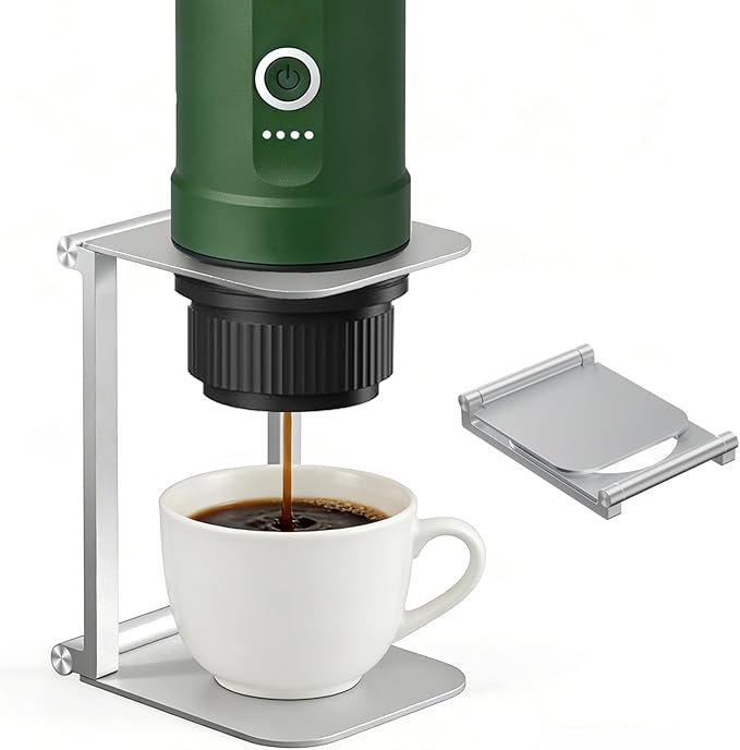 Foldable Pour Over Coffee Maker Stand, Aluminum Portable Electric Espresso Machine Stand Compatible with Outin, Portable Coffee Makers, General Funnels Sliver